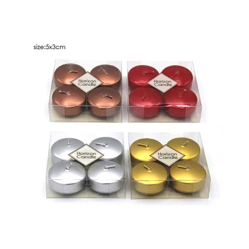 Metallic Candles Set of 4 – 15110