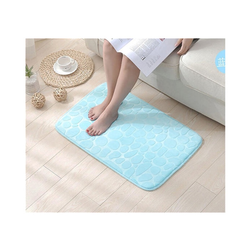 Solid Color Stone Pattern Design Heat-Pressing Sponge Carpet – 14431