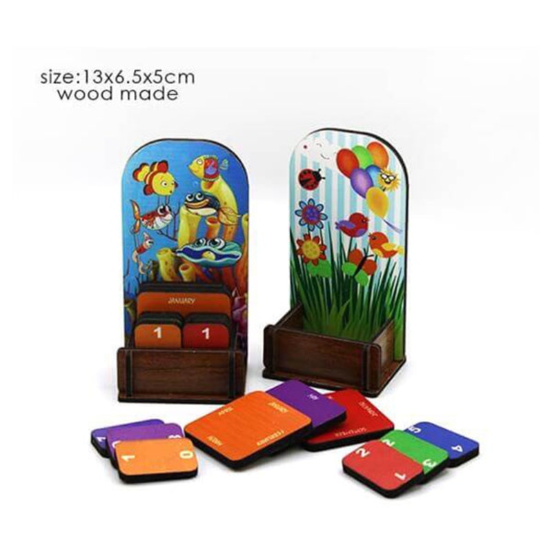 Wooden Kids Calendar, Kids Decoration, Home Accessories, Room Decoration, Kids Learning – Fish – 15265