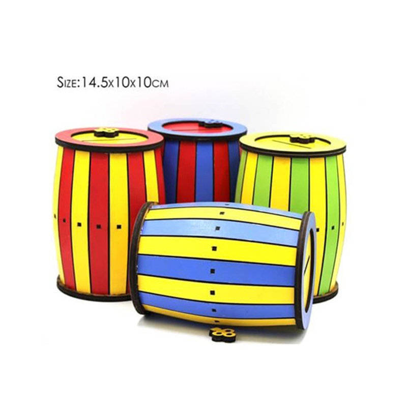 Barrel Money Safe Wood Made, Home Accessories, Money Safe, Wood Made – 15258