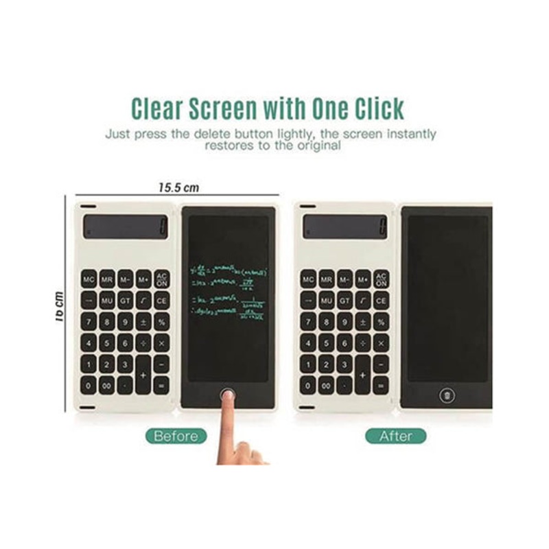 Calculator E-Writer, Multi-Function: Smart Calculator and LCD Writing Tablet, 12 Digits Display – 13503