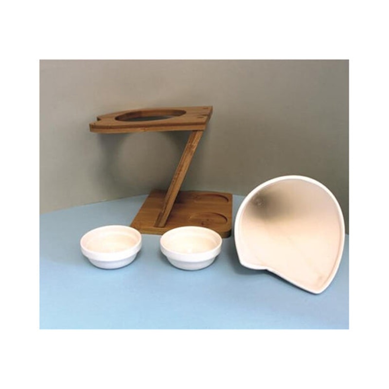 Dip Set With Bamboo Holder, kitchenware, Tool Holder, Home Accessories, Porcelain Made – 13902