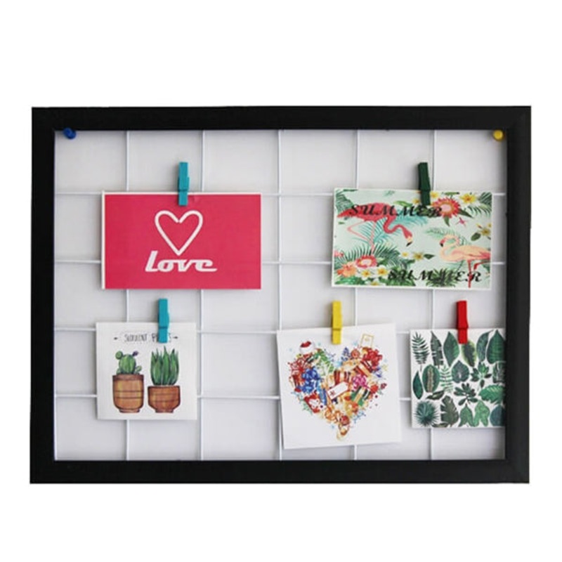 House of Quirk DIY Grid Photo Wall Multifunction Wall Mounted Grid with Accessories – 15759