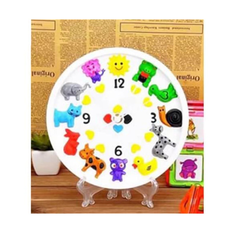 Colorable Plaster Clock, Kids Coloring Clock, High-quality Coloring Plaster Clock with Coloring Set – 14319