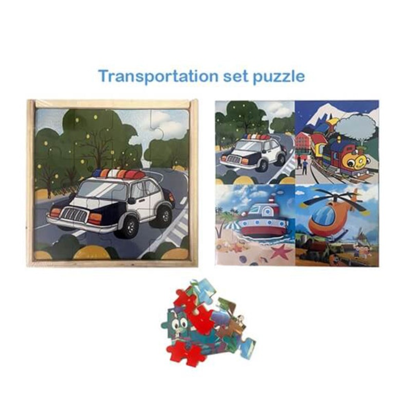 Kids Puzzle, Puzzle For kids, Suitable for Learning and Enjoying, Different Shapes and Colors – Transportation – 13764T