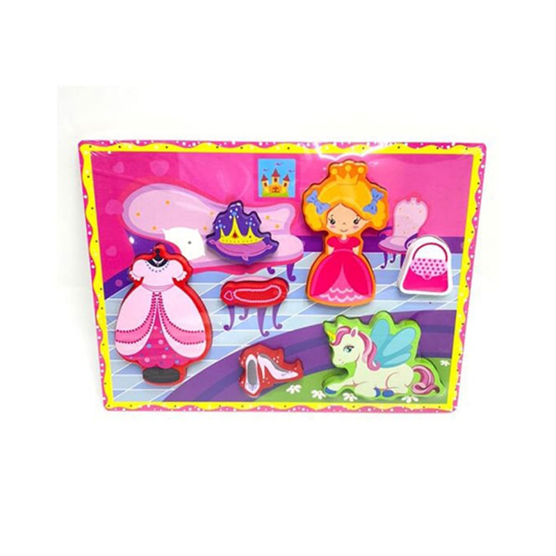 Kids Wood Puzzle, Puzzle for Kids, Suitable for Learning and Enjoying Different Shapes and Colors – Princess – 15717P