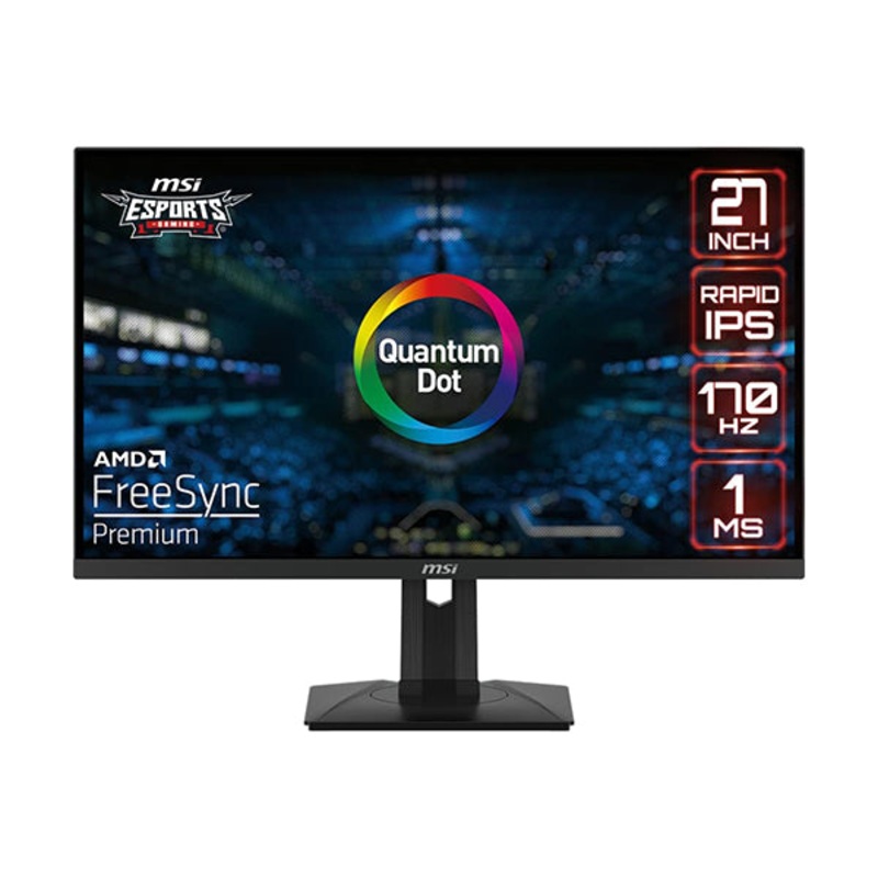 MSI G274QPF-QD, 27 Gaming Monitor, 2560 x 1440 (QHD), IPS, 170Hz, FreeSync Premium, HDR400, HDMI, Displayport, USB C, Tilt