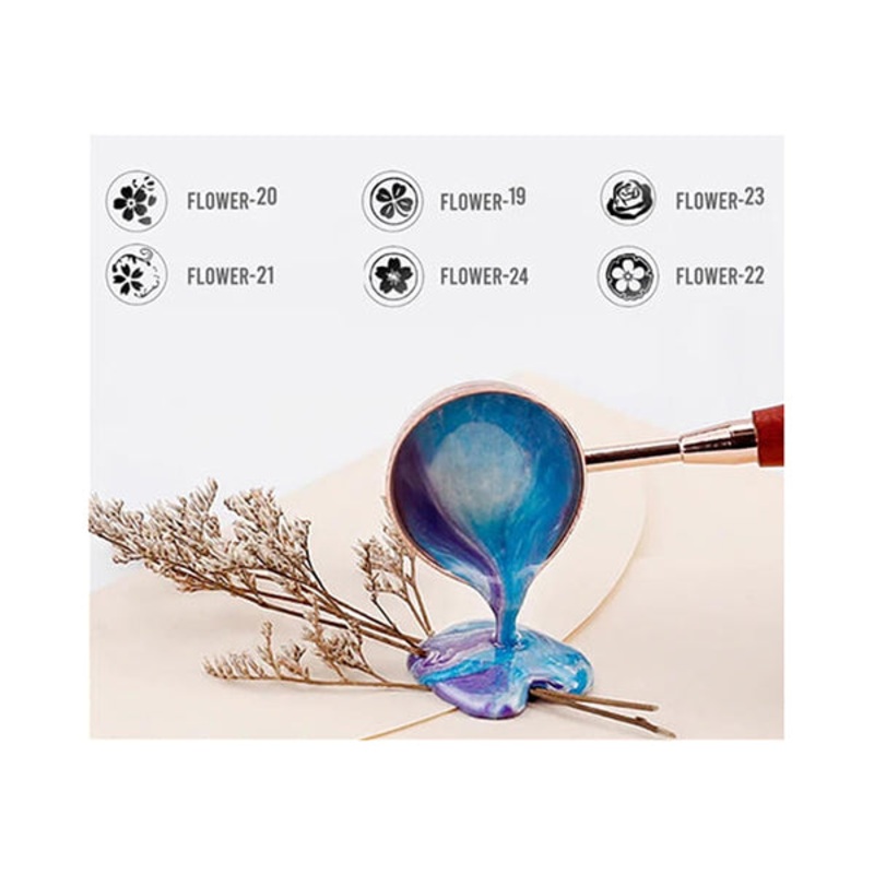 Wax Seal Stamp for Wedding Letters Invitations Envelopes Package Wax Stamp Kit with Wooden Handle and Wax – 15713