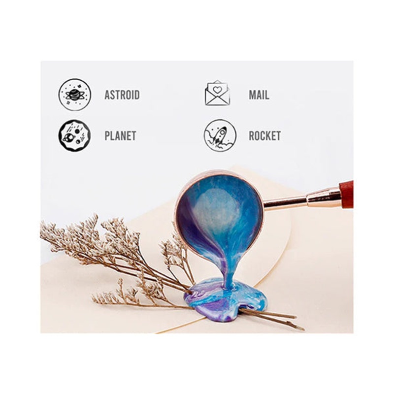 Wax Seal Stamp for Wedding Letters Invitations, Envelopes Package with Wooden Handles, and Wax – 15701