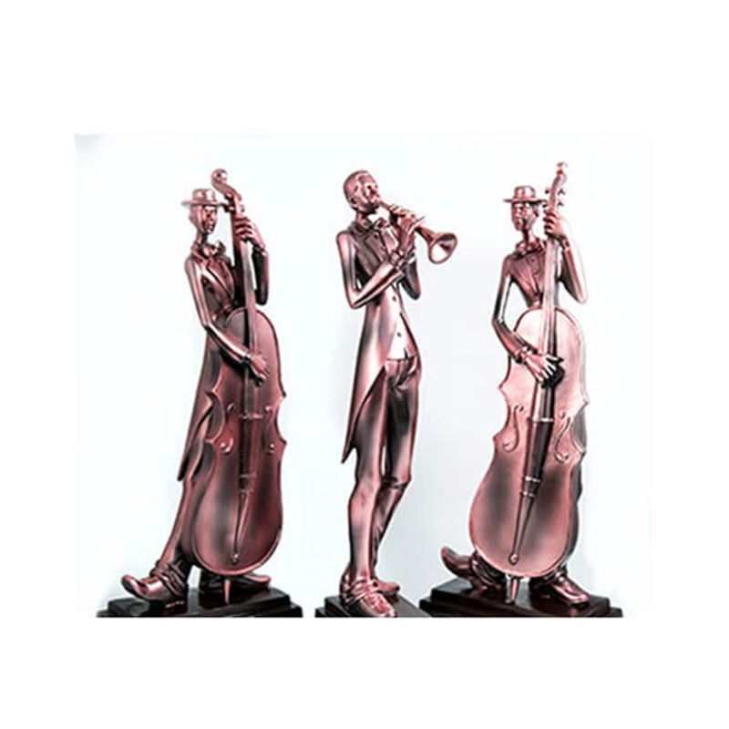 Bronze Musical Band Statues Set of 3, Home Accessories, Craftsman, Resin Material, Musical Band – 10885
