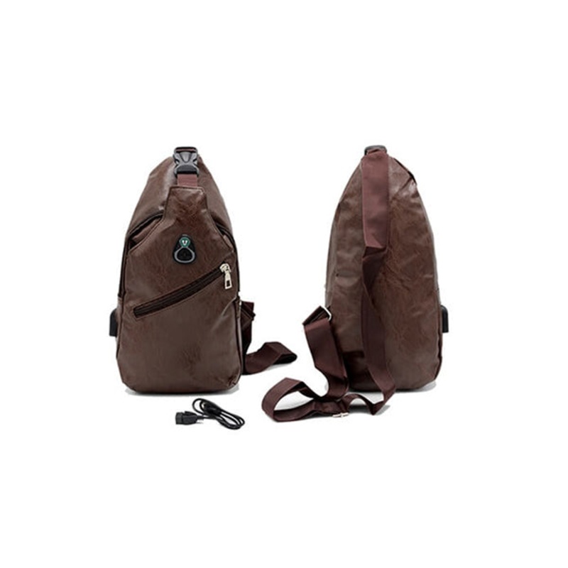 Cross Bag, Men’s Fashion, Leather Material ABS Sports Outdoor Sling Shoulder Crossbody Chest Bag for Young Men Portable – 14386