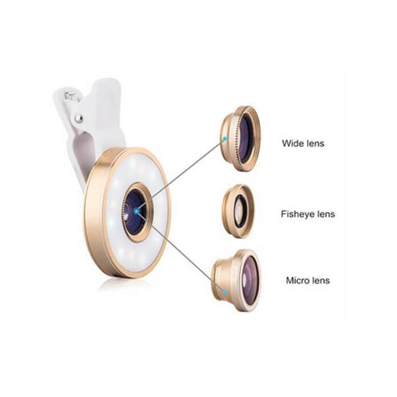 Multi Lens Phone Clip, for Photography Enthusiasts, Wide Angle Lens, Fish Eye Lens, Micro Lens, Phone Accessories – 13504
