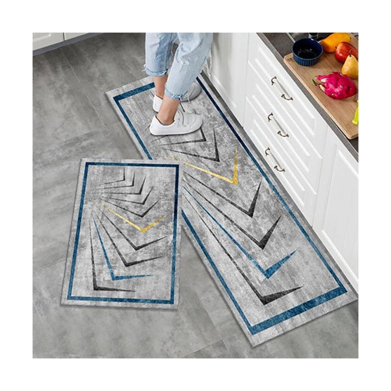 2-Piece Kitchen Non-slip Floor Mats Set Size: 4060Cm+ 40120Cm