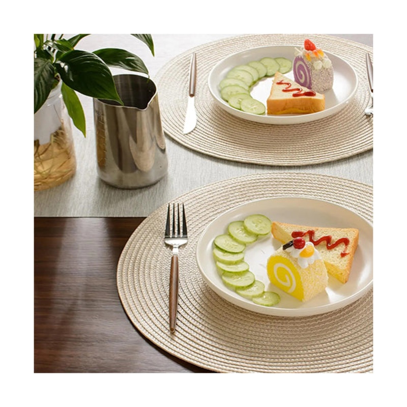 2-Piece Round Braided Placemats Table Mats for Dining Tables 38cm – 12052