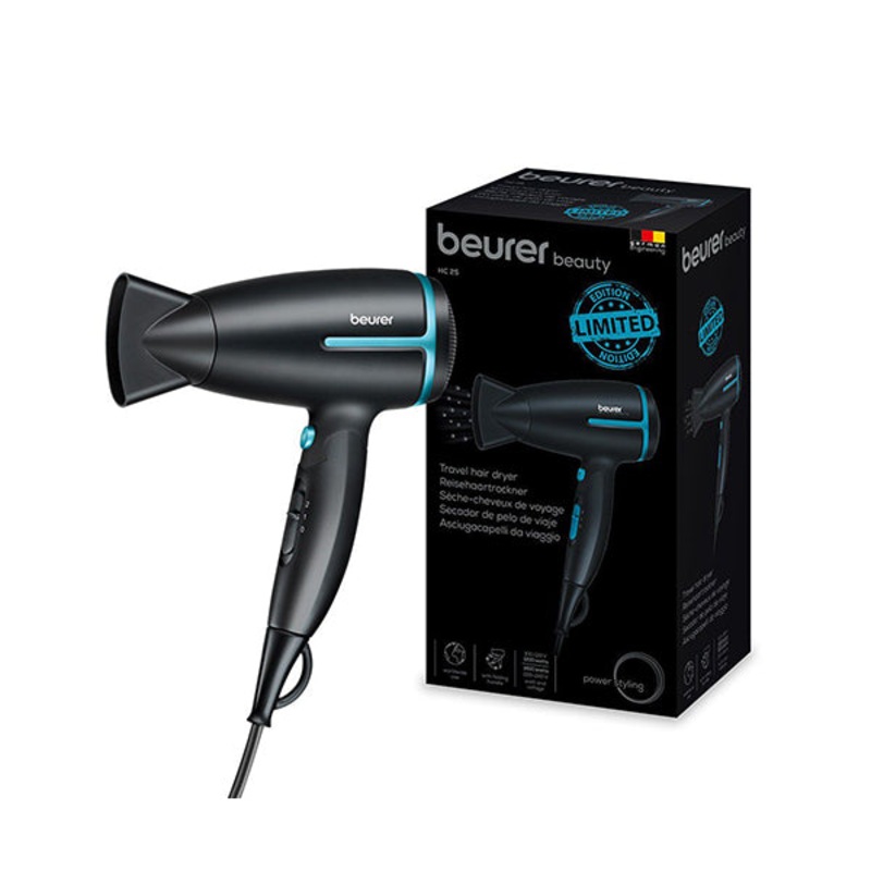 Beurer Travel Hair Dryer: Folding with Volt Switchover, HC25LE – Limited Edition