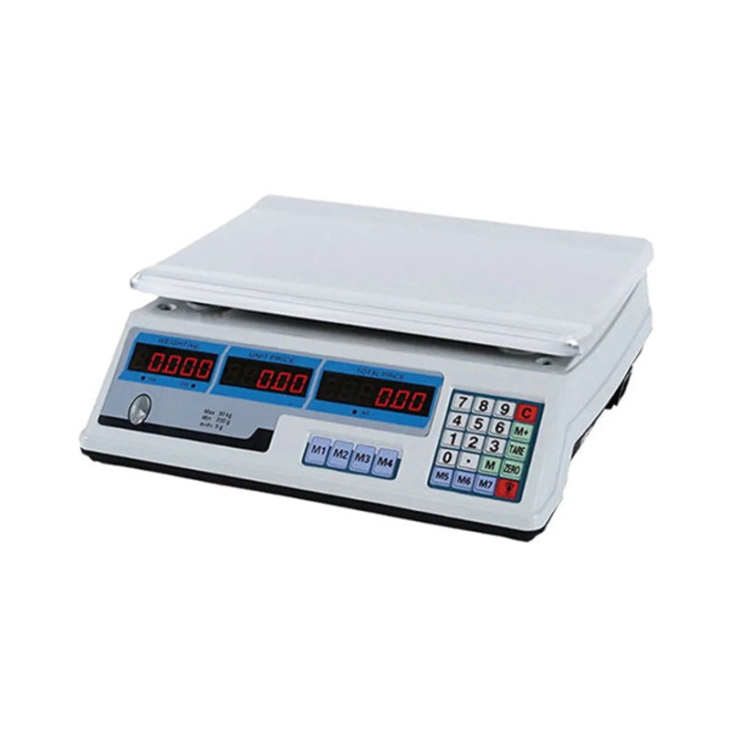 40Kg Rechargeable Stainless Steel & ABS Plastic Electronic Digital Pricing & Weighing Scale with LCD Display, L32 x W31 x H11Cm – 12201
