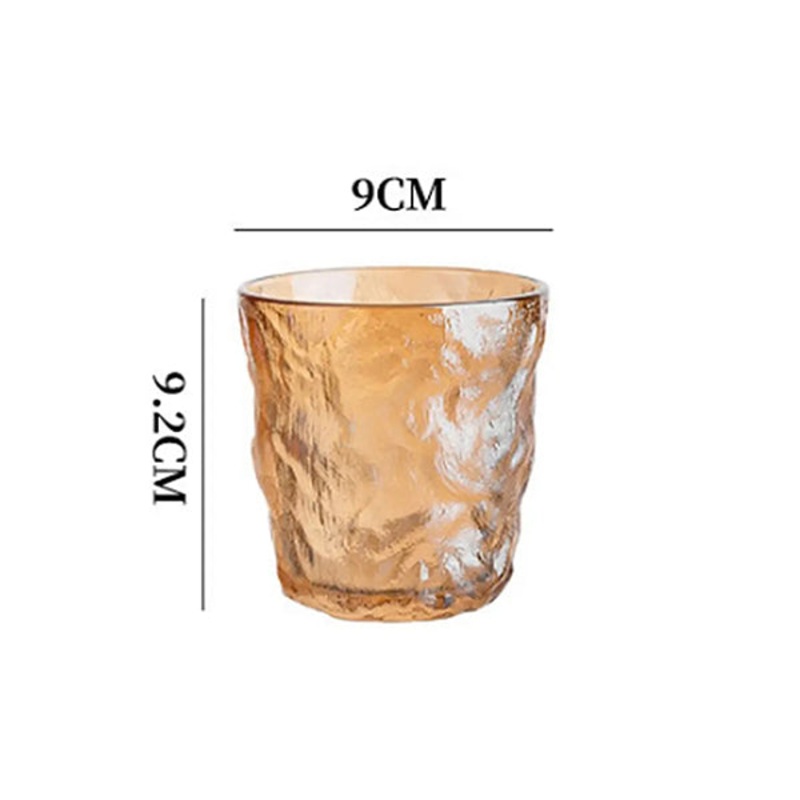 6-Piece Stone Pattern Glacier Glass Water Cup, Available in Different Sizes and Colors