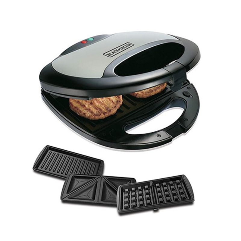 Black + Decker 3 In 1 Grill, Waffle & Sandwich Maker TS2130-B5