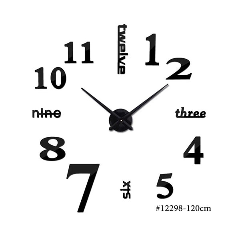 DIY Wall Clock 3D Mirror, Word and Number ZH015 – 12298