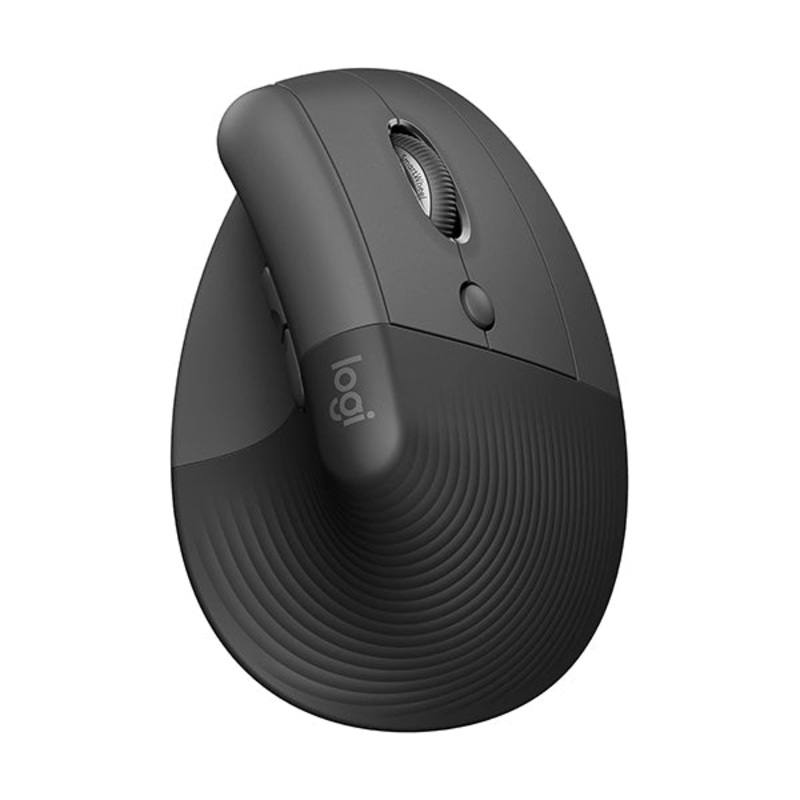 Logitech, Lift Vertical Ergonomic Mouse, Wireless, Bluetooth or Logi Bolt USB receiver, Quiet clicks, 4 buttons, compatible with Windows/macOS/iPad, Laptop, PC – 910-006473