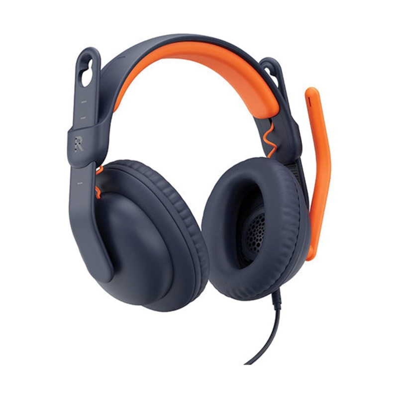 Logitech, Zone Learn Wired Headsets for Learners, Comfortable and Adjustable fit for Kids, Replaceable Accessories, Mic, 3.5mm AUX and USB-C, for Windows/macOS/iPad/Android/Mobile – 981-001395