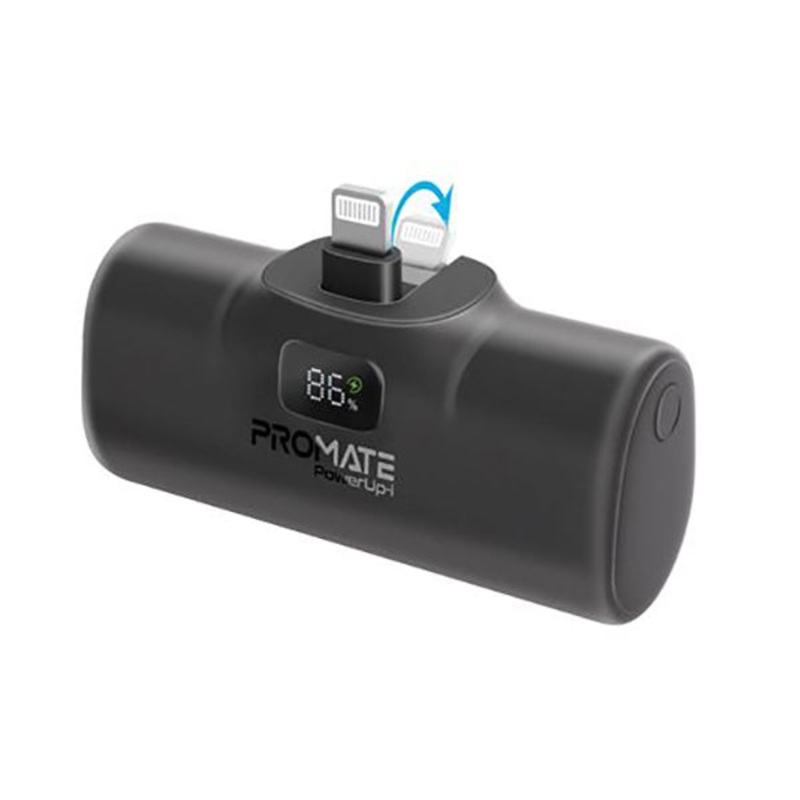 Promate, Powerup-I, 5000mAh Ultra Compact 20W Power Bank With Built-In Lightning – POWERUP-I