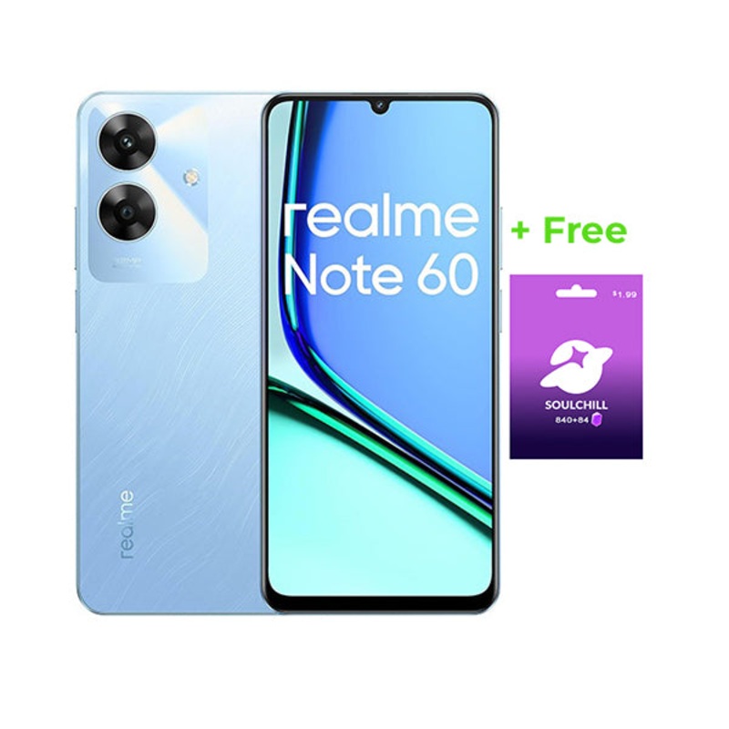 Realme Note 60 12GB/256GB (8GB Extended RAM) + Free Soulchill 840 + 84 Free Crystals Voucher + 120 Days Screen Replacement Warranty