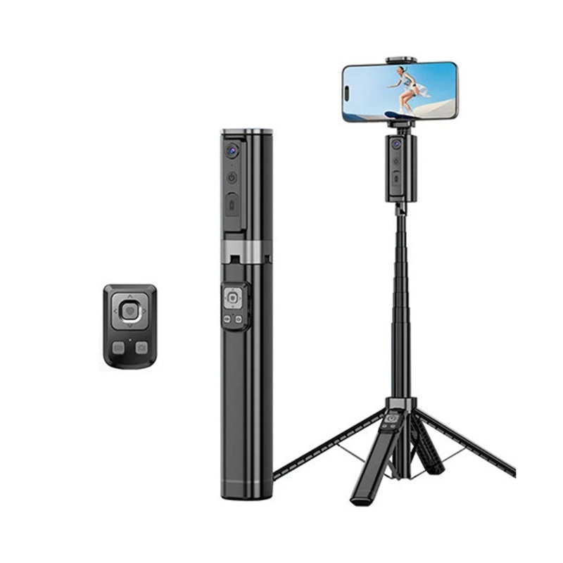 Smart Selfie Stick AI Tracking Face Follow Smart Four-Legged Floor Stand for Video Recording Live Streaming 1.5m