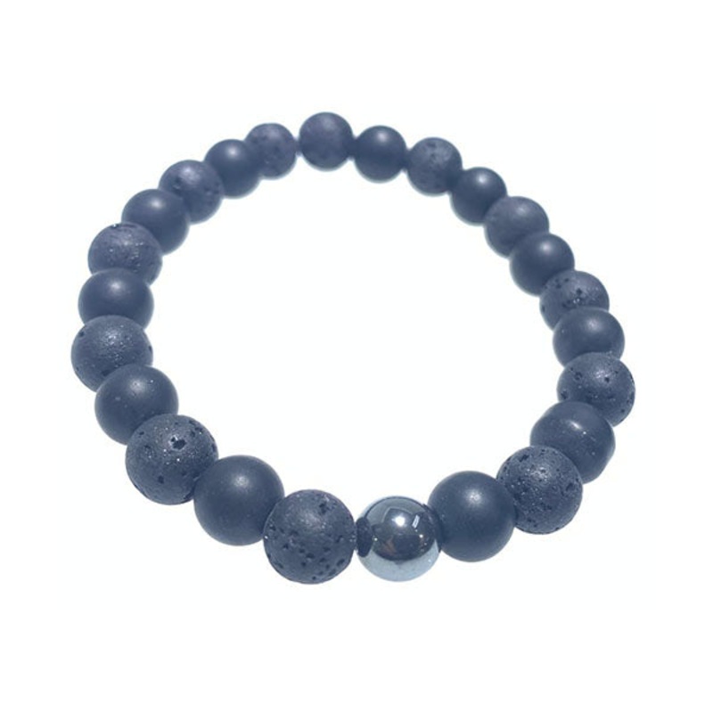 Bracelets Unisex Lava Stone Bracelet – BraVGUcB6