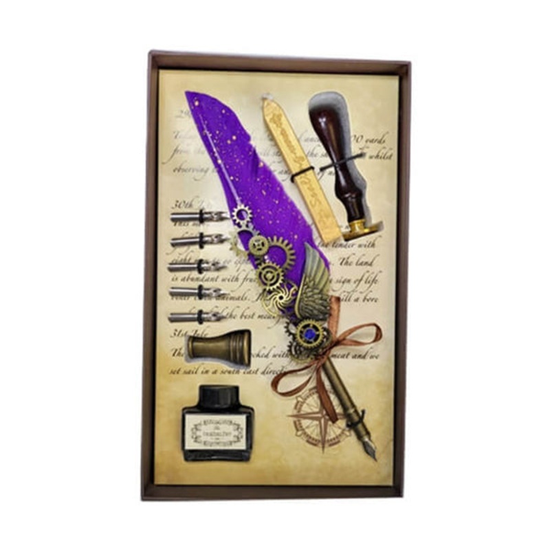 Feather Pen Set with Wax Stamp – 16040