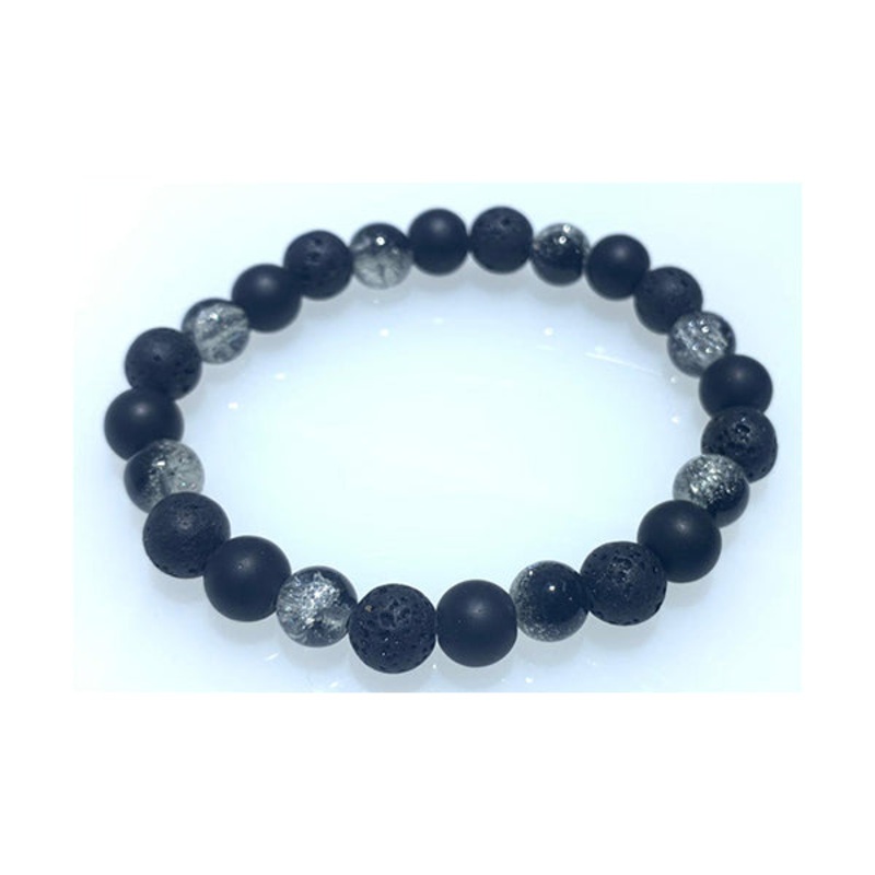 Lava Stone Bead Bracelets Stretch, Round Shape for Unisex – LavYKKUV9