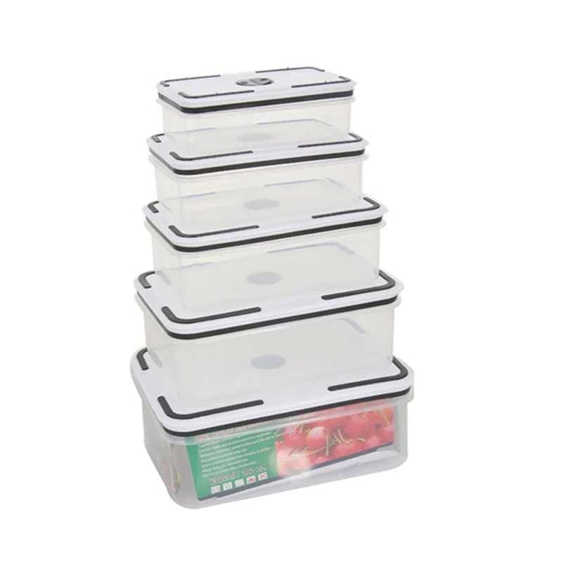 Storage Containers 5-Piece Set Rectangle with Sealed Lids – 10553