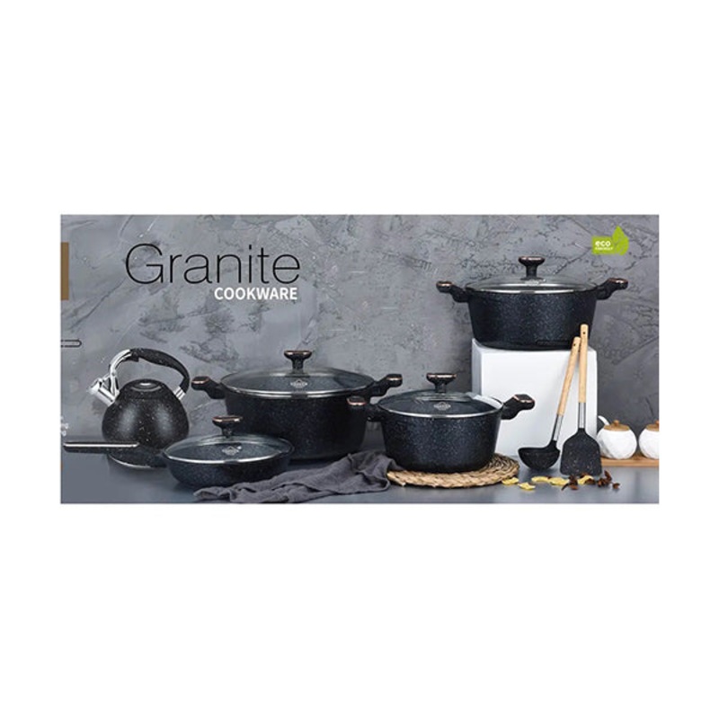 UAKEEN 12 Pieces Set Granite Non-Stick Coating 100% – 10967