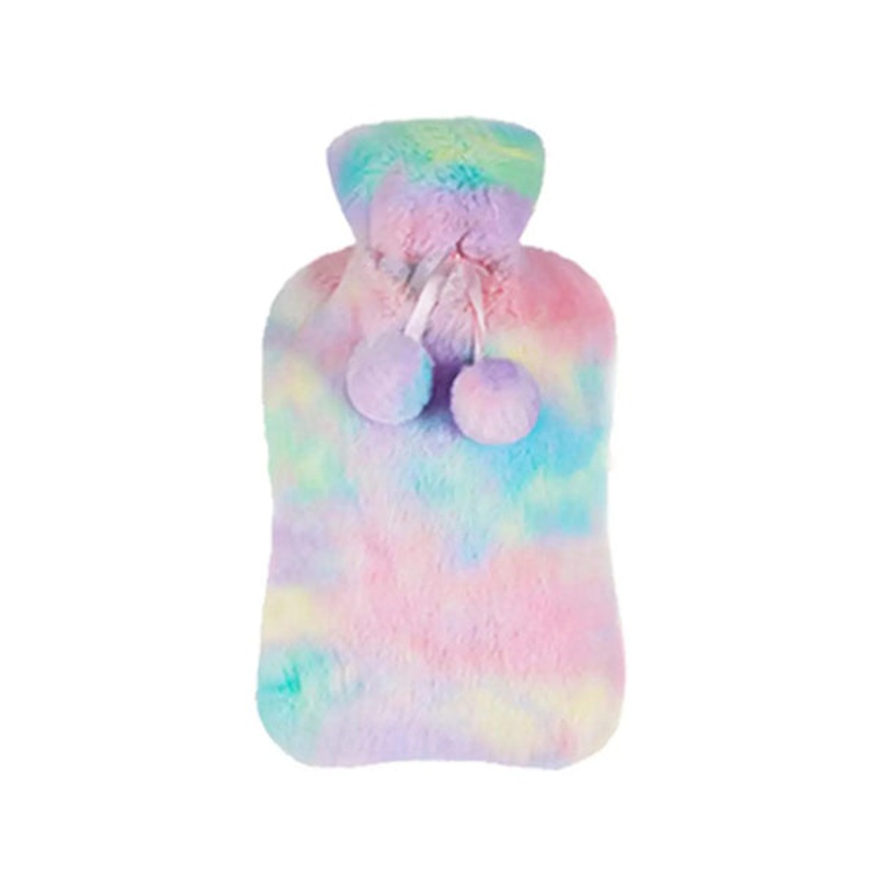 2L Rainbow Patterned Super Soft Fluffy Hot Water Bottle and Cover – 11129