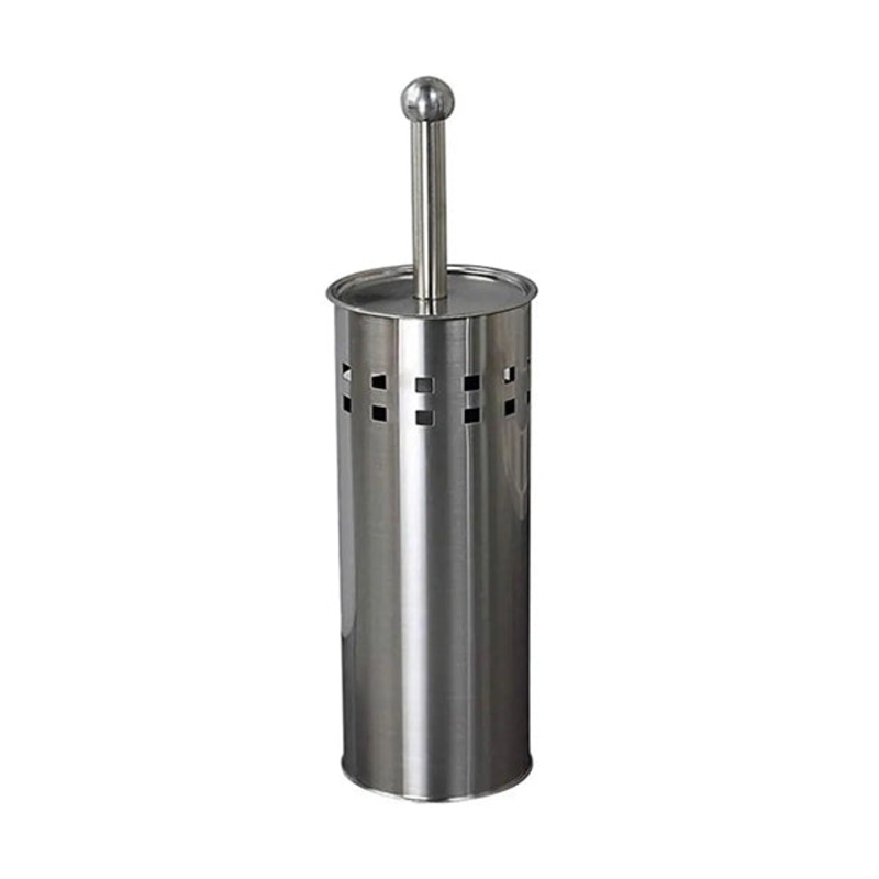 Stainless Steel Toilet Brush with Cylindrical Container Holder – 12019