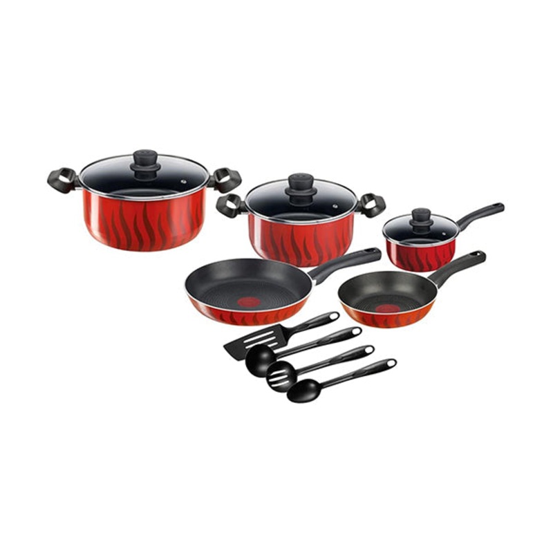 Tefal Tempo Flamme 12 Pcs Set|Red|Brand New