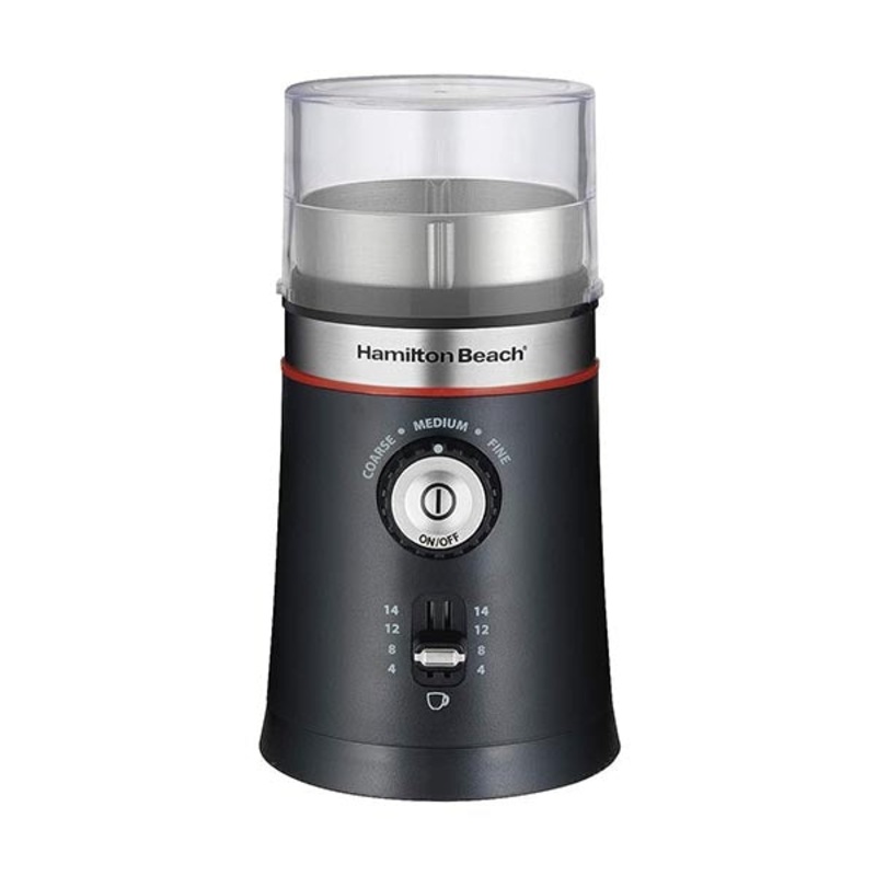 Hamilton Beach 10oz Electric Coffee Grinder with Multiple Grind Settings for Up to 14 Cups, Stainless Steel Blades – 80393-ME