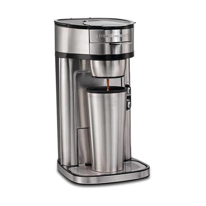 Hamilton Beach Scoop Single Serve Coffee Maker, Unique Heater for Hotter Faster Better Taste, Simple Scoop Place Brew, 1400 Watts – 49981-SAU