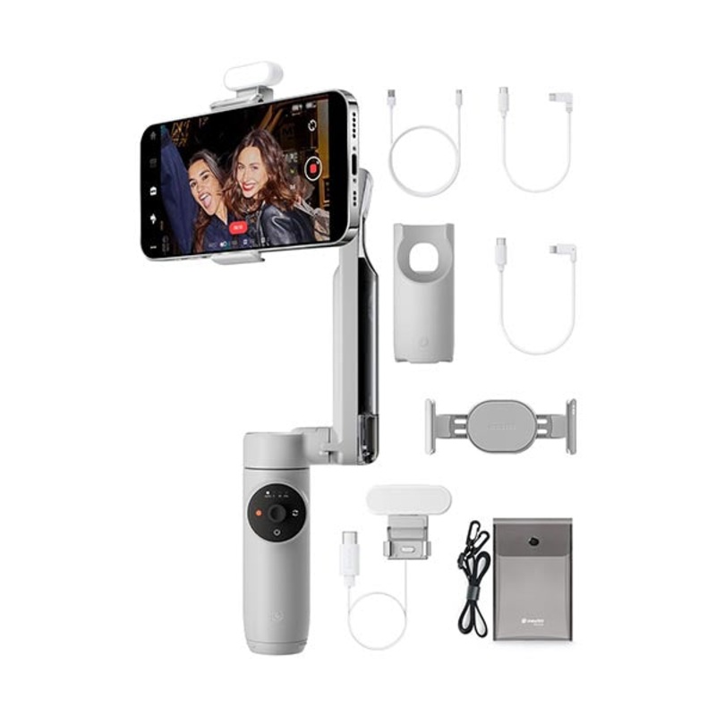 Insta360 Flow Creator Kit, AI-Powered Gimbal Stabilizer for Smartphone, 3-Axis Stabilization, Built-in Tripod, Portable & Foldable, Auto Tracking Phone Stabilizer