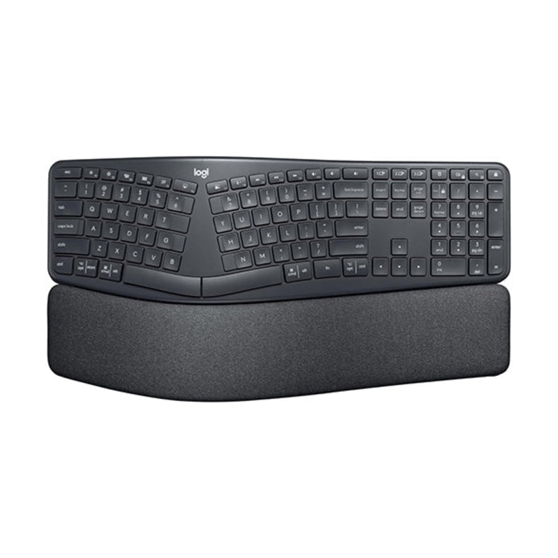Logitech, ERGO K860 Wireless Ergonomic Qwerty Keyboard, Split Keyboard, Wrist Rest, Natural Typing, Stain-Resistant Fabric, Bluetooth and USB Connectivity, Compatible with Windows/Mac – 920-009166