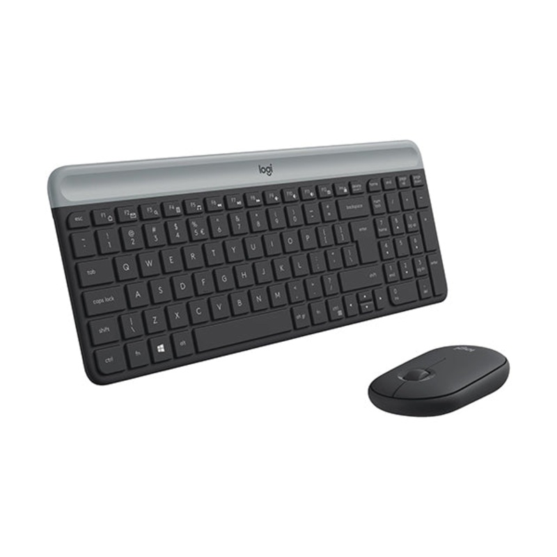 Logitech, MK470 Slim Wireless Keyboard and Mouse Combo – Modern Compact Layout, Ultra Quiet, 2.4 GHz USB Receiver, Plug n’ Play Connectivity, Compatible with Windows