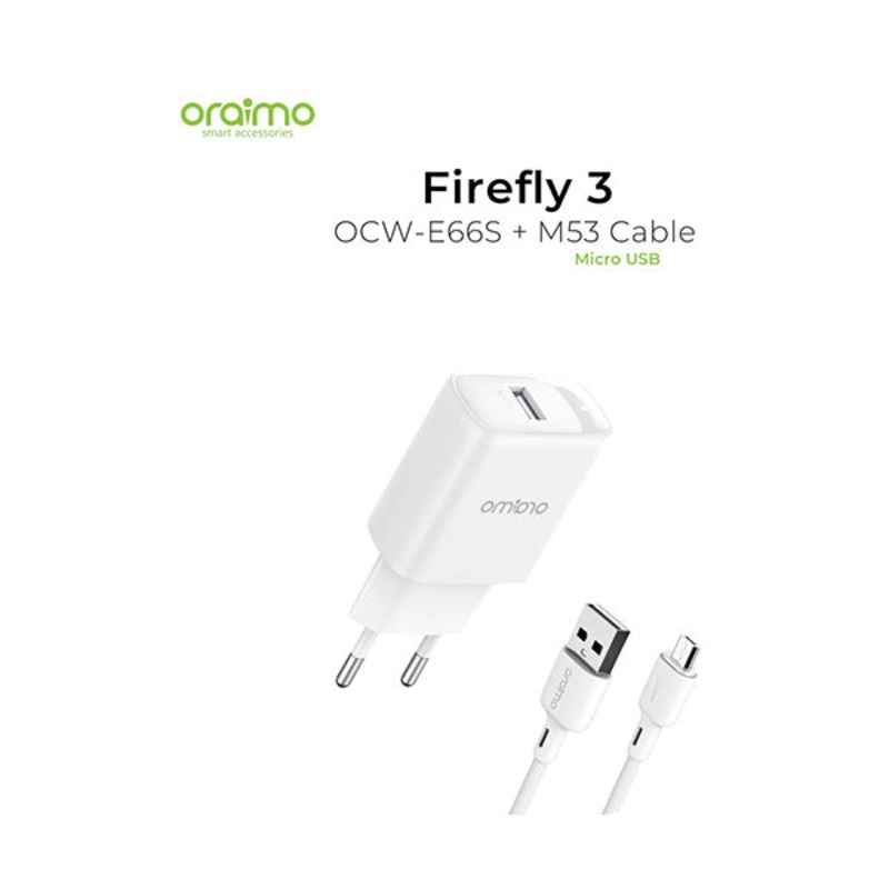 Oraimo Firefly 3 OCW-E66S, M53 With Cable Micro Charger Fast Charging 5V 2A