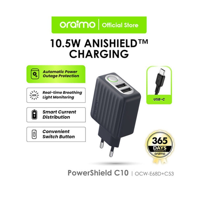 Oraimo, PowerShield C10 OCW-E68D Cable Type-C, LED Indicator – C53