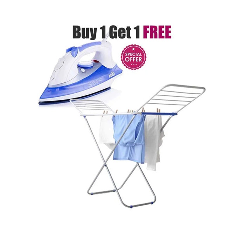 Testa Laundry Drying Rack 18M with Testa Steam Iron 2200W