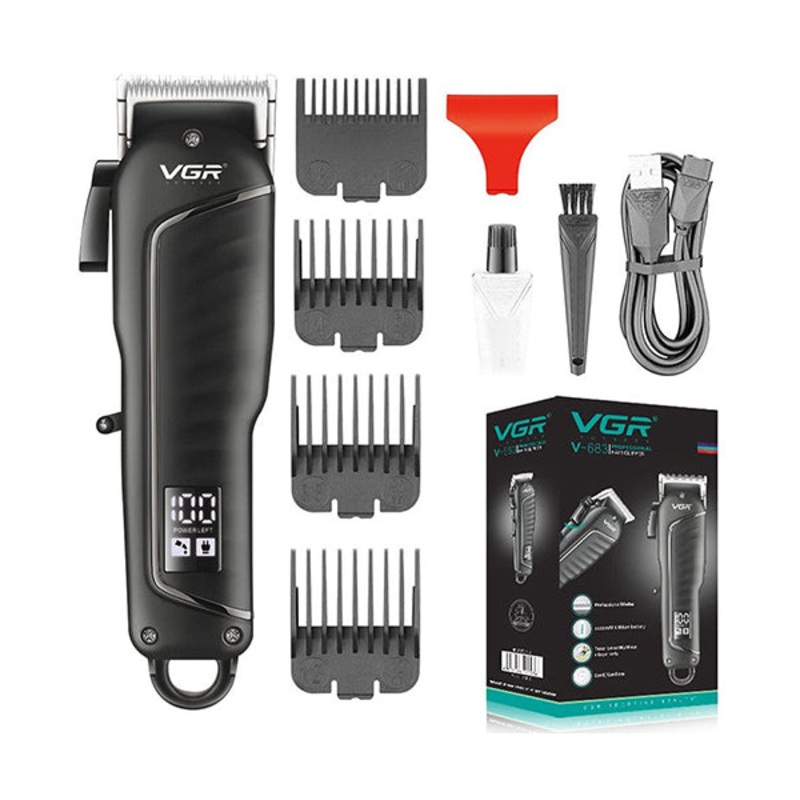 VGR Professional Cordless Hair Clipper with LED Display V-683