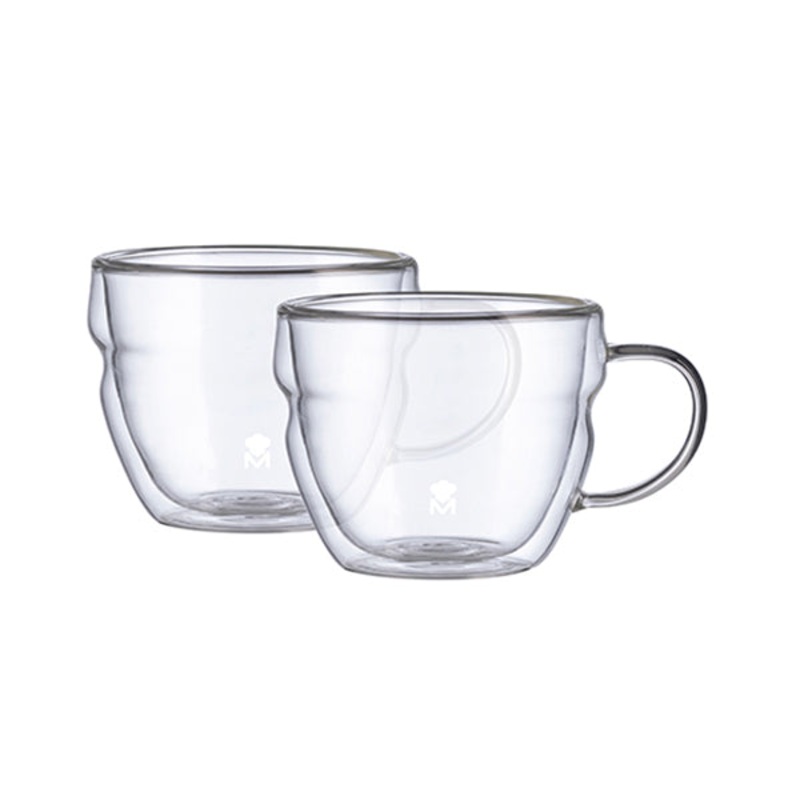 MasterPro 2Pcs Cup Set 380Ml Borosilicate Double Wall Mixology – BGMP-20207