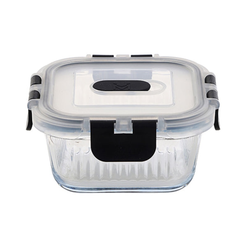 MasterPro 4 Square Food Container 320Ml High Borosilicate Glass Foodies – BGMP-567