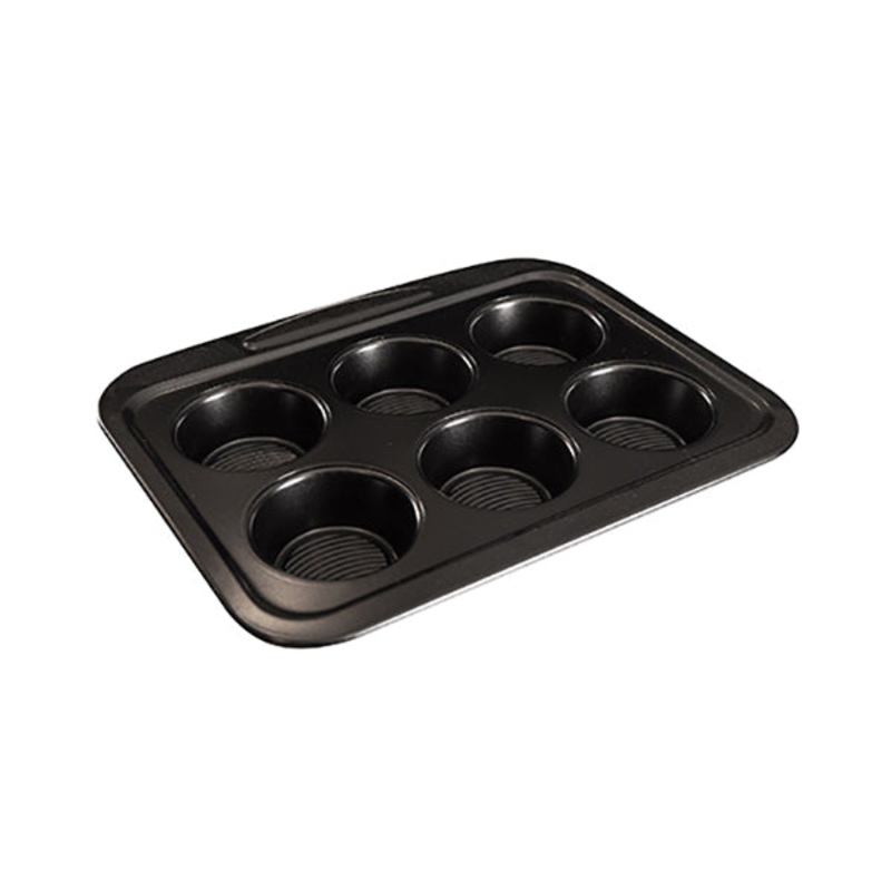 MasterPro 6-Cup Muffin Pan 28.9X23.1X3.3Cm Carbon Steel Foodies – BGMP-7341