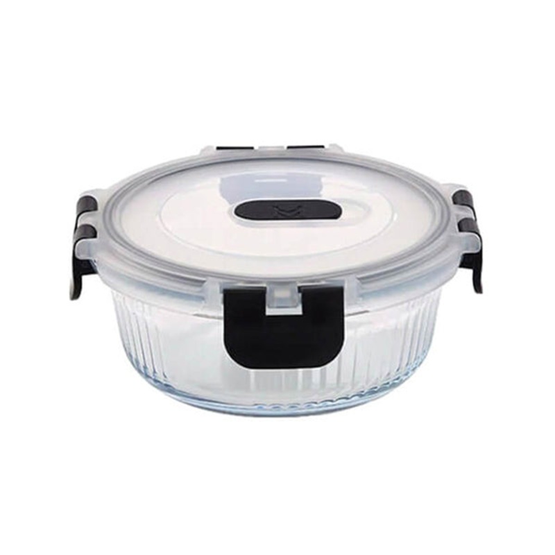 MasterPro Round Food Container 950Ml High Borosilicate Glass Foodies – BGMP-5679
