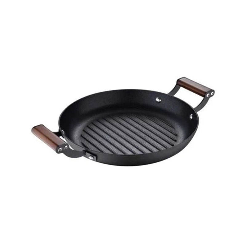 MasterPro, Round Grill Plate 28X38X5Cm Pressed Iron Odin – BGMP-3820